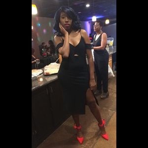 Top shop Black Midi Dress